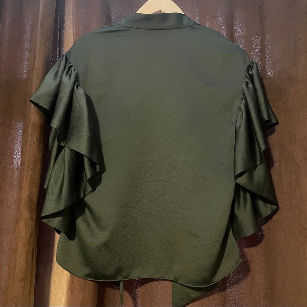 Ted Baker Stylish Short Sleeve Shirt in Green, Size 2 - Picture 2 of 4